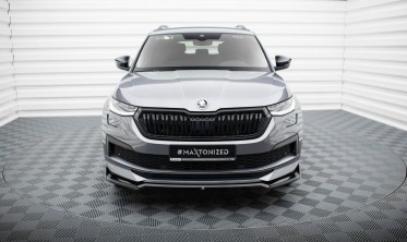 Нижняя тюнинг накладка (юбка) на передний бампер Skoda Kodiaq Sportline Mk1 рестайл вер. 2 фото