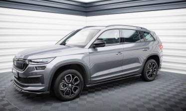 Нижние тюнинг накладки (листвы) на пороги Skoda Kodiaq Sportline Mk1 рестайл фото