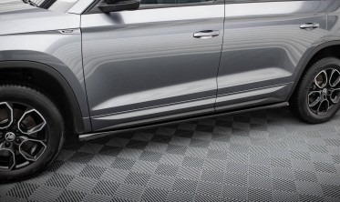 Нижние тюнинг накладки (листвы) на пороги Skoda Kodiaq Sportline Mk1 рестайл фото