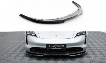 Нижняя тюнинг накладка (юбка) на передний бампер Porsche Taycan Mk1  фото