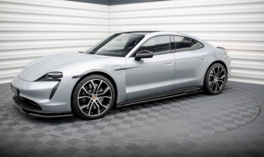 Тюнинговые накладки (листвы) под боковые пороги Porsche Taycan Mk1 фото
