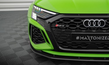 Карбонова накладка (спліттер) на передній бампер Audi RS3 8Y фото