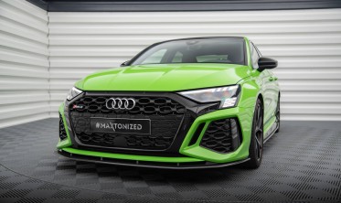 Карбонова накладка (спліттер) на передній бампер Audi RS3 8Y фото