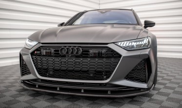 Карбонова накладка (спліттер) на передній бампер Audi RS6 C8 / RS7 C8 фото