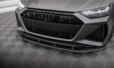 Карбонова накладка (спліттер) на передній бампер Audi RS6 C8 / RS7 C8 фото
