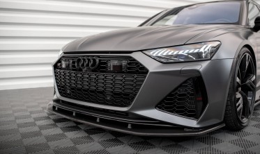 Карбонова накладка (спліттер) на передній бампер Audi RS6 C8 / RS7 C8 фото
