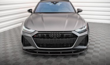 Карбонова накладка (спліттер) на передній бампер Audi RS6 C8 / RS7 C8 фото