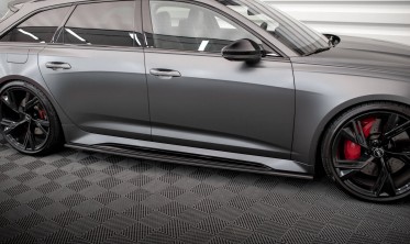 Карбоновые боковые накладки (листвы) на пороги Audi RS6 C8 / RS7 C8 фото