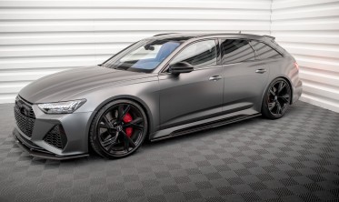 Карбоновые боковые накладки (листвы) на пороги Audi RS6 C8 / RS7 C8 фото