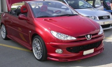 Накладка переднього бампера Peugeot 206 (широкий бампер) фото