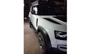 Пороги с трубами Land Rover Defender L663 фото