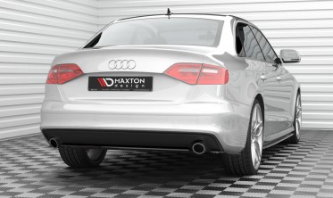 Нижний тюнинг диффузор (накладка) на задний бампер Audi A4 S-Line B8 рестайл фото