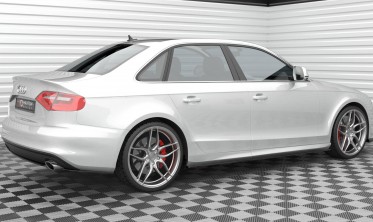 Нижний тюнинг диффузор (накладка) на задний бампер Audi A4 S-Line B8 рестайл фото