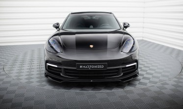 Диффузор (юбка) на передний бампер Porsche Panamera E-Hybrid 971 вер. 2 фото