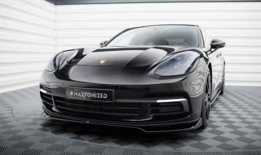 Диффузор (юбка) на передний бампер Porsche Panamera E-Hybrid 971 вер. 2 фото