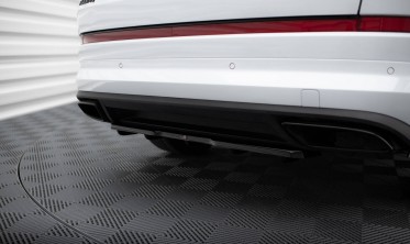 Дифузор заднього бампера Skoda Kodia RS з вертикальними ребрами фото