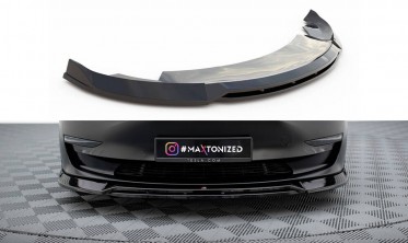 Тюнинговый диффузор под передний бампер Tesla Model 3 фото