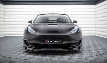 Тюнинговый диффузор под передний бампер Tesla Model 3 фото