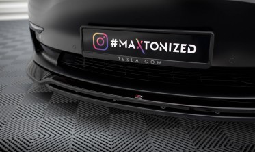 Тюнинговый диффузор под передний бампер Tesla Model 3 фото