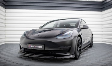 Тюнинговый диффузор под передний бампер Tesla Model 3 фото