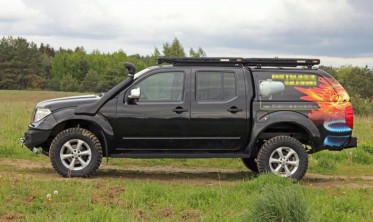 Боковые силовые пороги Nissan Navara D40 2005-2014 фото