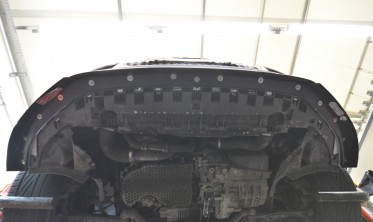 Нижний диффузор (сплиттер) на передний бампер Audi A3 Sedan 8V вар. 2 фото