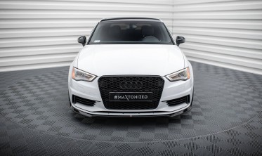 Нижний диффузор (сплиттер) на передний бампер Audi A3 Sedan 8V вар. 2 фото
