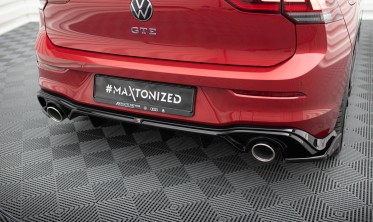 Накладка заднего бампера Volkswagen Golf GTE Mk8 с муляжами выхлопных труб фото