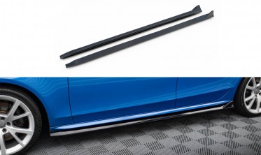 Нижние накладки (листвы) на боковые пороги Audi A4 / A4 S-Line / S4 B8 вар. 4 фото