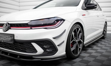 Комплект накладок на передний бампер (Canards) Volkswagen Polo GTI Mk6 рестайл фото