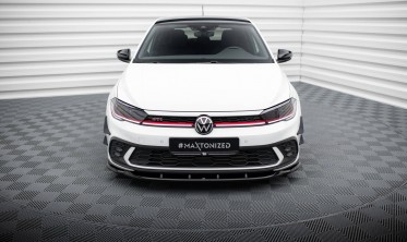 Нижняя накладка (юбка) на передний бампер Volkswagen Polo GTI Mk6 рестайл вар. 1 фото