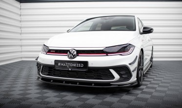 Нижняя накладка (юбка) на передний бампер Volkswagen Polo GTI Mk6 рестайл вар. 1 фото