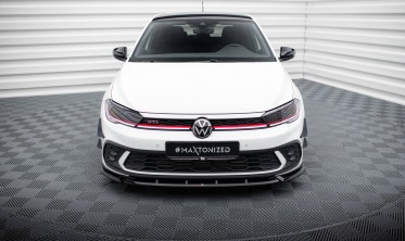 Тюнінговий дифузор (накладка) на передній бампер Volkswagen Polo GTI Mk6 рестайл вар. 2 фото