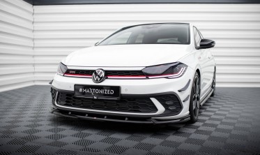 Тюнінговий дифузор (накладка) на передній бампер Volkswagen Polo GTI Mk6 рестайл вар. 2 фото