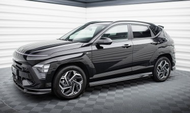 Нижні тюнінг накладки (лістви) на бокові пороги Hyundai Kona N-Line Mk2 фото