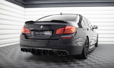 Тюнинг диффузор на задний бампер BMW 5 M-Pack F10 с вырезами под двойные насадки фото