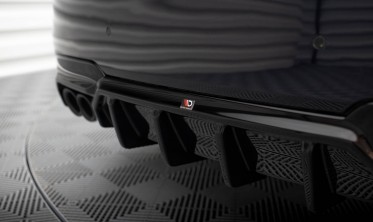 Тюнинг диффузор на задний бампер BMW 5 M-Pack F10 с вырезами под двойные насадки фото