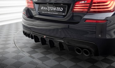 Тюнинг диффузор на задний бампер BMW 5 M-Pack F10 с вырезами под двойные насадки фото