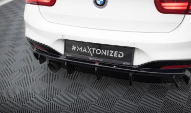 Диффузор на задний бампер BMW 1 M-Pack F20 рестайл под одинарную насадку с левой стороны фото