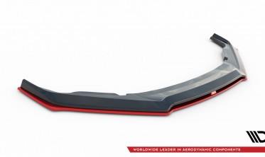 Передній спліттер (спойлер) на бампер з червоною вставкою Subaru BRZ вар. 3 фото