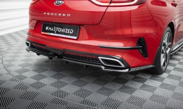 Тюнинговый диффузор (накладка) на задний бампер Kia ProCeed GT-Line Mk1 фото