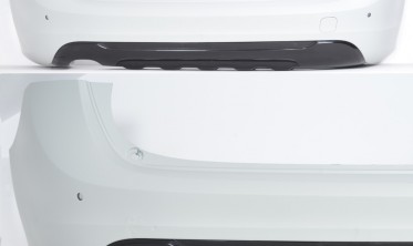Тюнінгова накладка на задній бампер Volvo V60/S60 під одну трубу фото