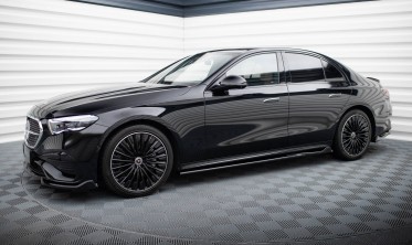 Нижние тюнинг накладки (листвы) на боковые пороги Mercedes E W214 AMG-Line фото