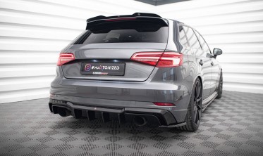Тюнинговый диффузор заднего бампера Audi A3 S-Line Sportback 8V рестайл фото