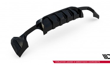 Дифузор (накладка) на задній бампер BMW 4 F32 / F36 / F33 M-Pack під подвійні насадки фото