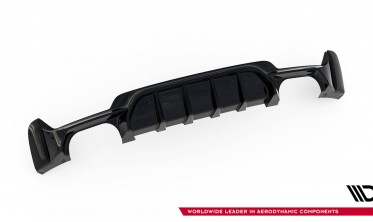 Дифузор (накладка) на задній бампер BMW 4 F32 / F36 / F33 M-Pack під подвійні насадки фото