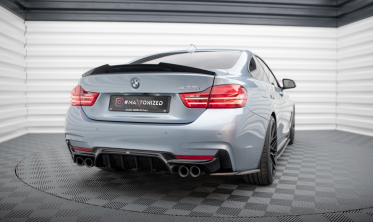 Дифузор (накладка) на задній бампер BMW 4 F32 / F36 / F33 M-Pack під подвійні насадки фото