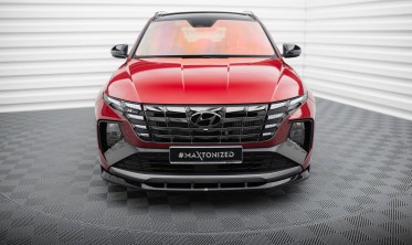 Тюнинговая накладка (юбка) на передний бампер Hyundai Tucson Mk4 N-Line вар. 1 фото