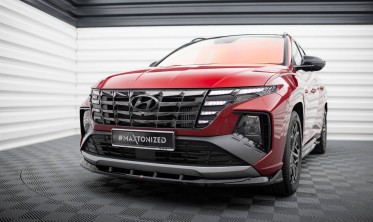 Тюнинговая накладка (юбка) на передний бампер Hyundai Tucson Mk4 N-Line вар. 1 фото