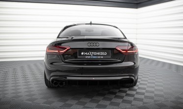 Диффузор заднего бампера Audi A5 Coupe / Cabrio S-Line 8T 2007-2011 (под двойную насадку) фото